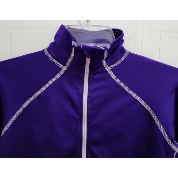 Nike Pro Women's Dri Fit Long Sleeve Fitted Half Zip Pullover Top Purple Size M - Picture 2 of 13